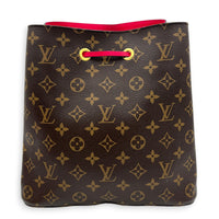 NeoNoe Brown Bucket Bag in Monogram Coated Canvas, Gold hardware