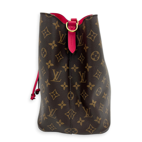 NeoNoe Brown Bucket Bag in Monogram Coated Canvas, Gold hardware