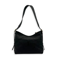 Carryall PM Black Shoulder Bag in Empreinte Leather, Gold hardware