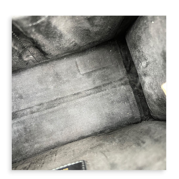 Cannage Book Small Black Tote Bag in Calfskin, Gold hardware