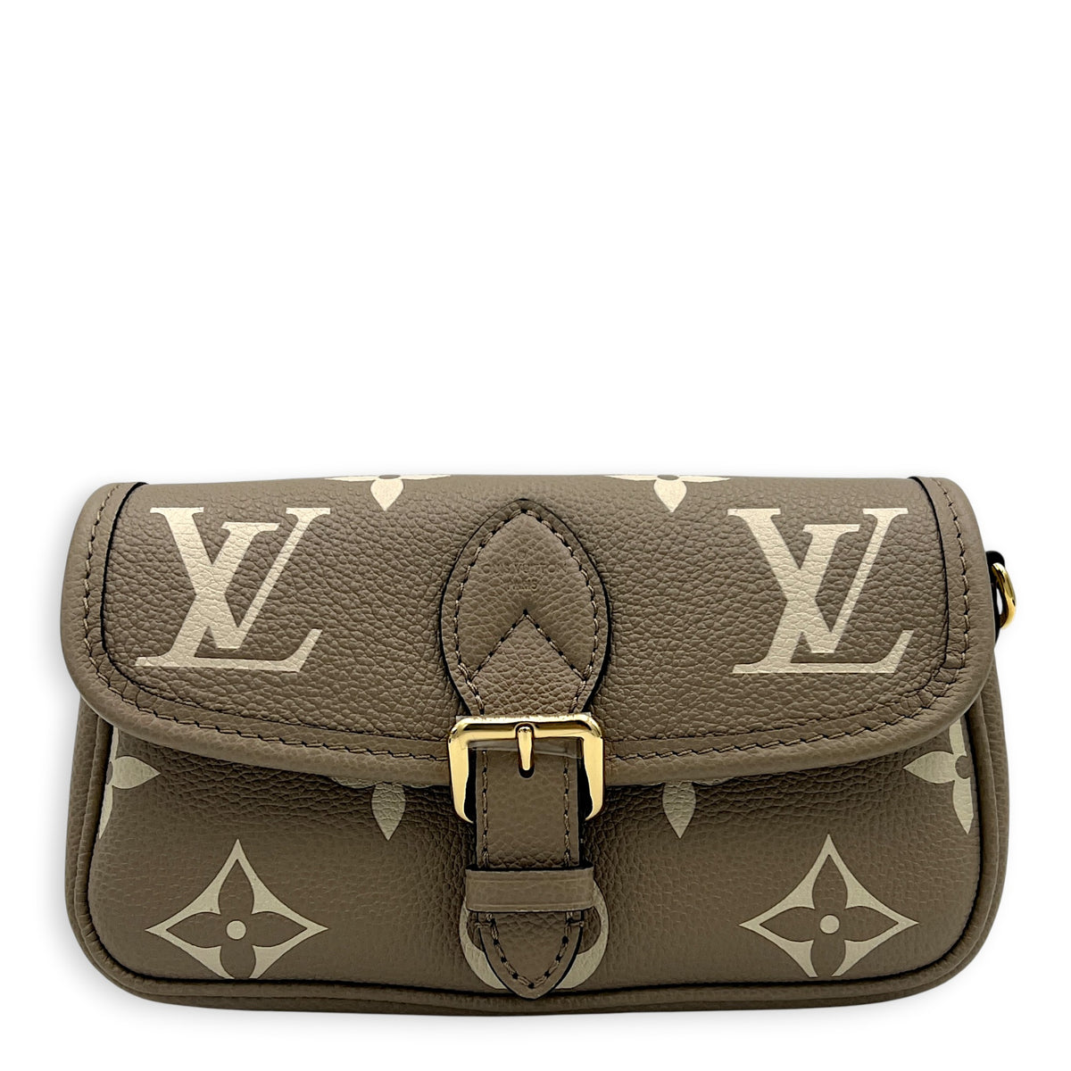 Diane Nano Beige Shoulder Bag in Empreinte Leather, Gold hardware
