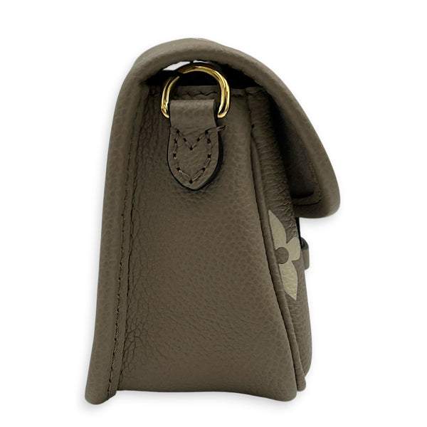 Diane Nano Beige Shoulder Bag in Empreinte Leather, Gold hardware