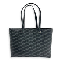 BB Monogram Tote Bag Black in Coated Canvas, Silver hardware
