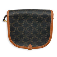 Folco Shoulder Bag Brown in Coated Canvas, Gold hardware