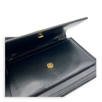 Sunset Wallet On Chain Black in Calfskin, Gold hardware