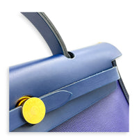 Herbag Blue in Coated Canvas, Silver hardware