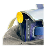 Herbag Blue in Coated Canvas, Silver hardware