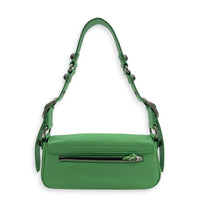 Le Cagole Shoulder Bag XS Green in Calfskin, Silver hardware