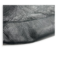 City Boston Black Top Handle Bag in Calfskin, Ruthenium hardware