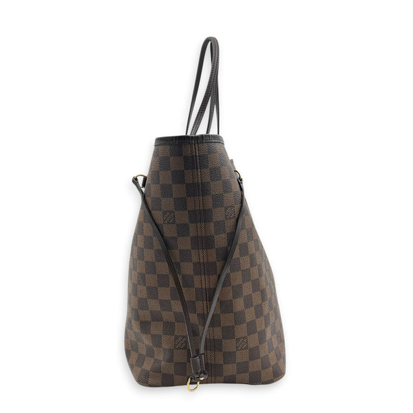 Neverfull GM Damier Ebene Tote Bag in Coated Canvas, Gold hardware