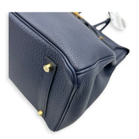 Birkin 35 Blue Nuit Top Handle Bag in Togo, Gold hardware