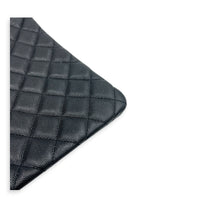 O Case Black Clutch in Caviar Leather, Light Gold hardware
