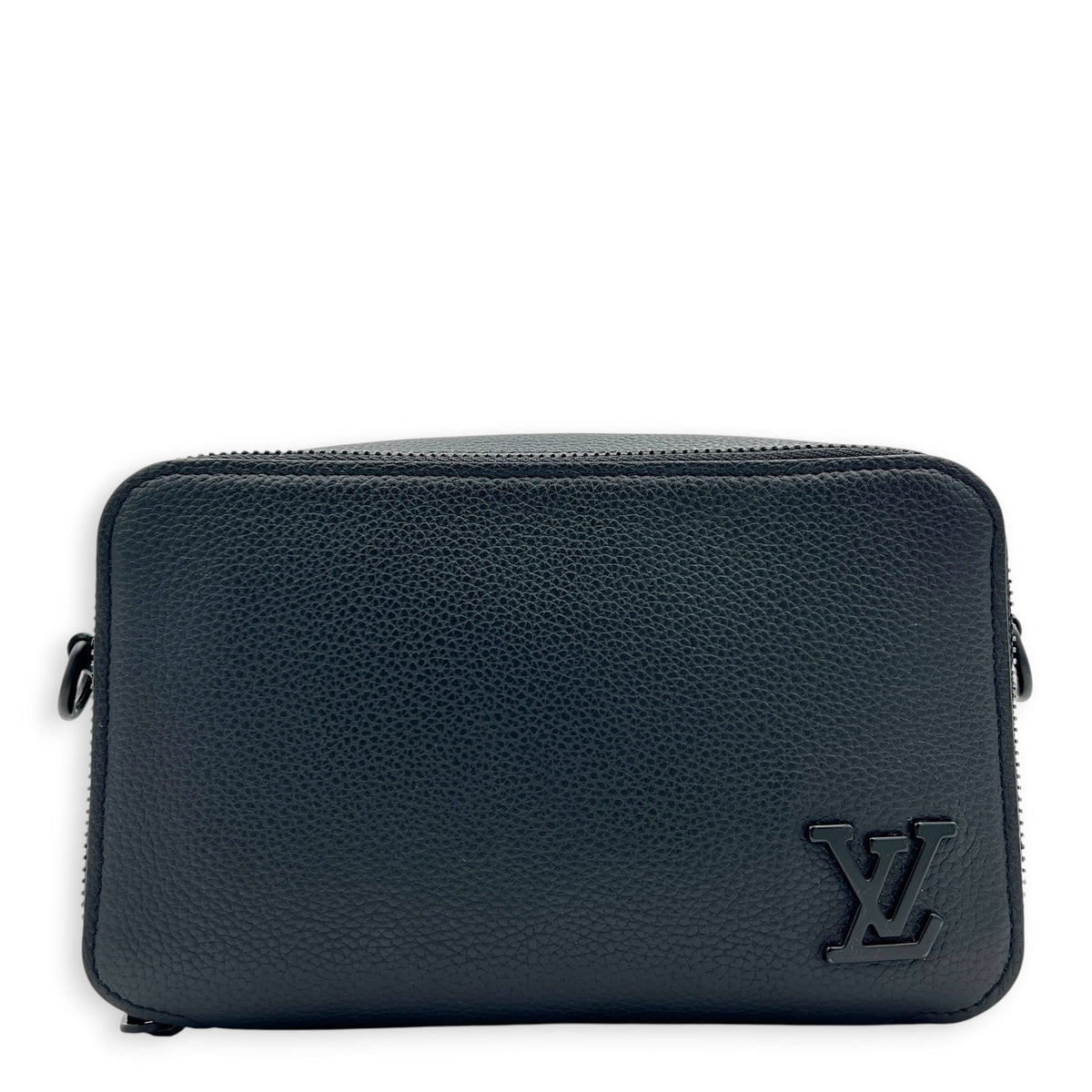 Alpha Wearable Wallet  Crossbody Bag Black in Taurillon Leather, Black hardware