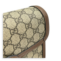 Horsebit 1955 Shoulder Bag Brown in Coated Canvas, Gold hardware