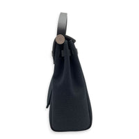 Herbag 31 Black Top Handle Bag in Canvas, Palladium hardware