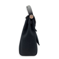 Herbag 31 Black Top Handle Bag in Canvas, Palladium hardware
