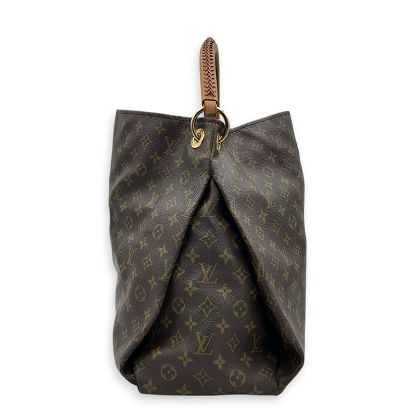 Artsy Shoulder Bag GM Brown in Monogram Coated Canvas, Gold hardware