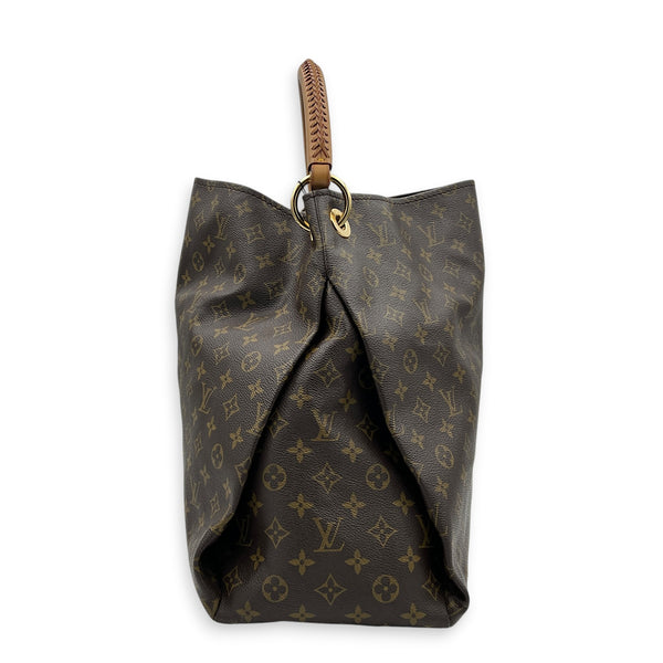 Artsy Shoulder Bag GM Brown in Monogram Coated Canvas, Gold hardware