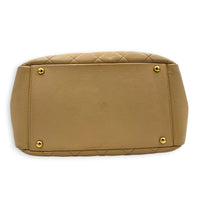 PTT Beige Tote Bag in Caviar Leather, Gold hardware