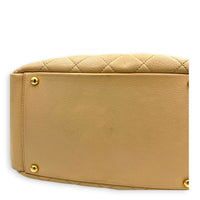 PTT Beige Tote Bag in Caviar Leather, Gold hardware