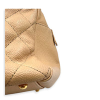 PTT Beige Tote Bag in Caviar Leather, Gold hardware