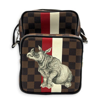 x Chapman Brothers Savane Amazon Rhinoceros Crossbody Bag Brown, Silver hardware