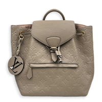 Montsouris Backpack Beige in Monogram Empreinte Leather, Gold hardware