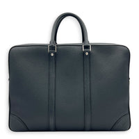 Porte-Document Messenger Noir in Taurillon Leather, Silver hardware