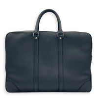 Porte-Document Messenger Noir in Taurillon Leather, Silver hardware