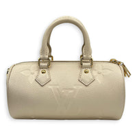 Papillon Shoulder Bag BB White in Monogram Empreinte Leather, Gold hardware