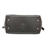 Cabas Shoulder Bag Small Grey in Crocodile Embossed Calfskin, Silver hardware