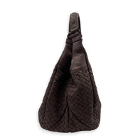 Campana Shoulder Bag Purple in Intrecciato Leather, Ruthenium hardware