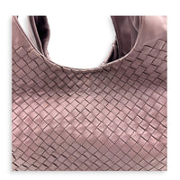 Campana Shoulder Bag Purple in Intrecciato Leather, Ruthenium hardware