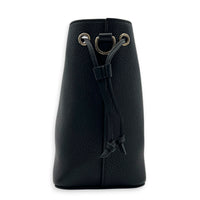 LockMe Bucket Bag Nano  Black in Taurillon Leather, Silver hardware