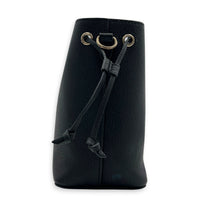 LockMe Bucket Bag Nano  Black in Taurillon Leather, Silver hardware