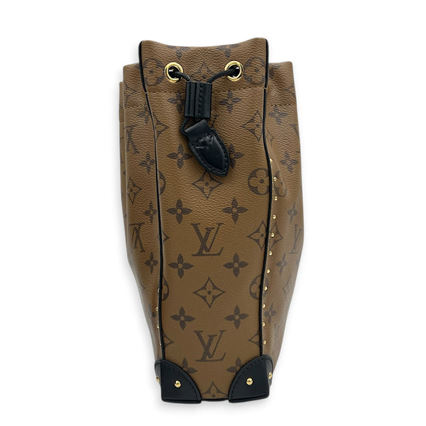 Noe Trunk Shoulder Bag PM Brown in Monogram Coated Canvas, Gold hardware