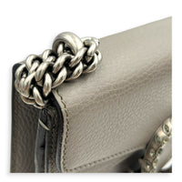Dionysus Grey Shoulder Bag in Calfskin, Silver hardware