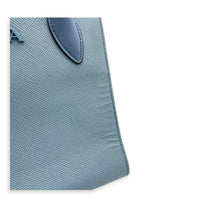 Monochrome Top Handle Bag Blue in Saffiano Leather, Gold hardware