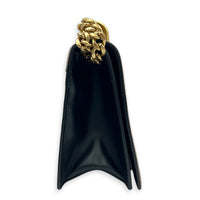 Saffiano Chain Bicolor Shoulder Bag in Saffiano Leather, Gold hardware