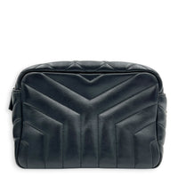 LouLou Camera Bag Small Noir in Lambskin, Silver hardware