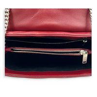 Loulou Shoulder Bag Medium Rouge Eros in Lambskin, Silver hardware