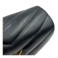 Loulou Toy Black Shoulder Bag in Calfskin, Gold hardware