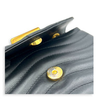 New Wave Shoulder Bag MM Black in Calfskin, Gold hardware