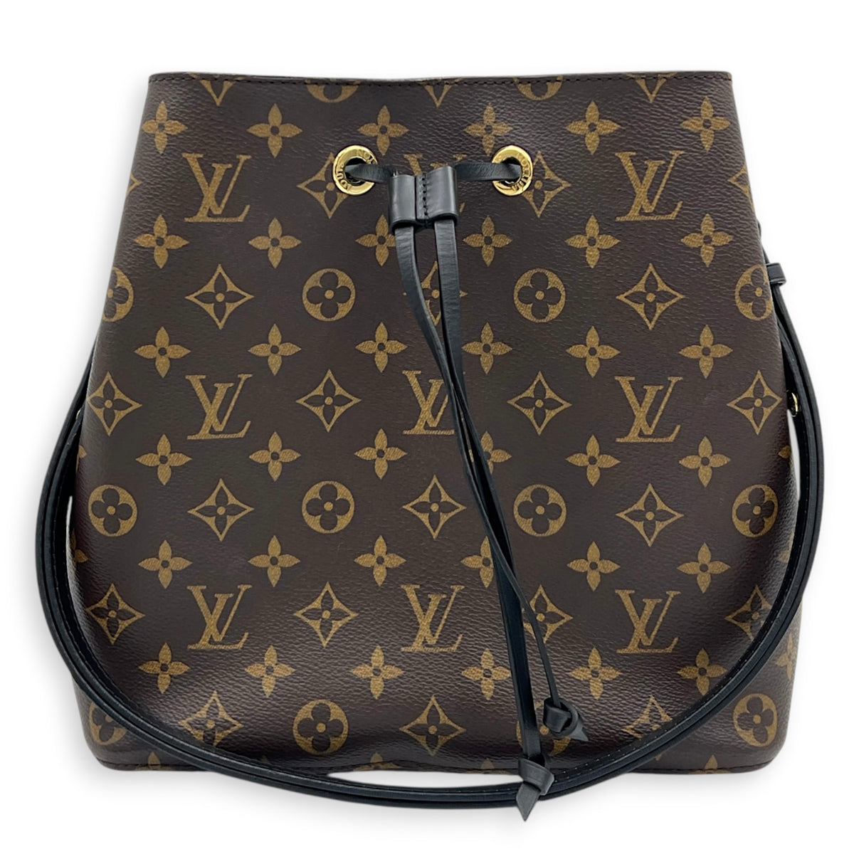 NeoNoe Bucket Bag MM Brown in Monogram Coated Canvas, Gold hardware