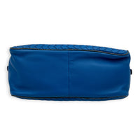 Intrecciato Blue Camera Bag in Intrecciato Leather, Gunmetal hardware