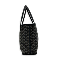 Anjou Top Handle Bag Mini Black in Coated Canvas, Silver hardware