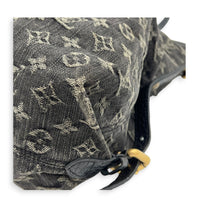 Cabby Shoulder Bag GM Black in Denim, Gold hardware
