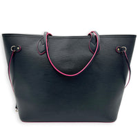 Neverfull MM Blue Tote Bag in Epi Leather, Silver hardware