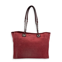 Deauville Tote Bag Large Pink in Canvas, Silver hardware