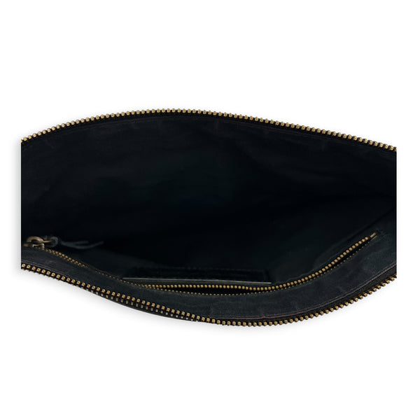 Classic Clutch Noir in Lambskin, Antique Brass hardware